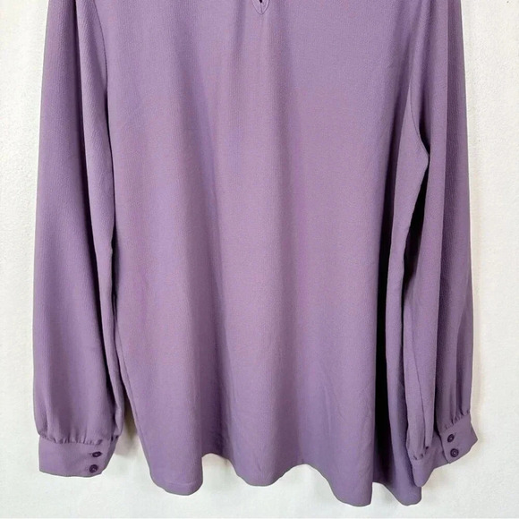 Halogen Womens Size 1X Crochet Pullover Lavender Long Sleeve Blouse - Picture 14 of 15